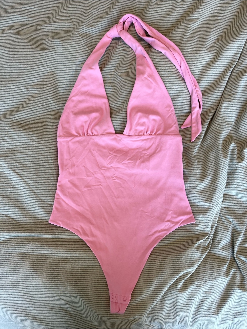 Aritzia Contour Pink Halter Bodysuit